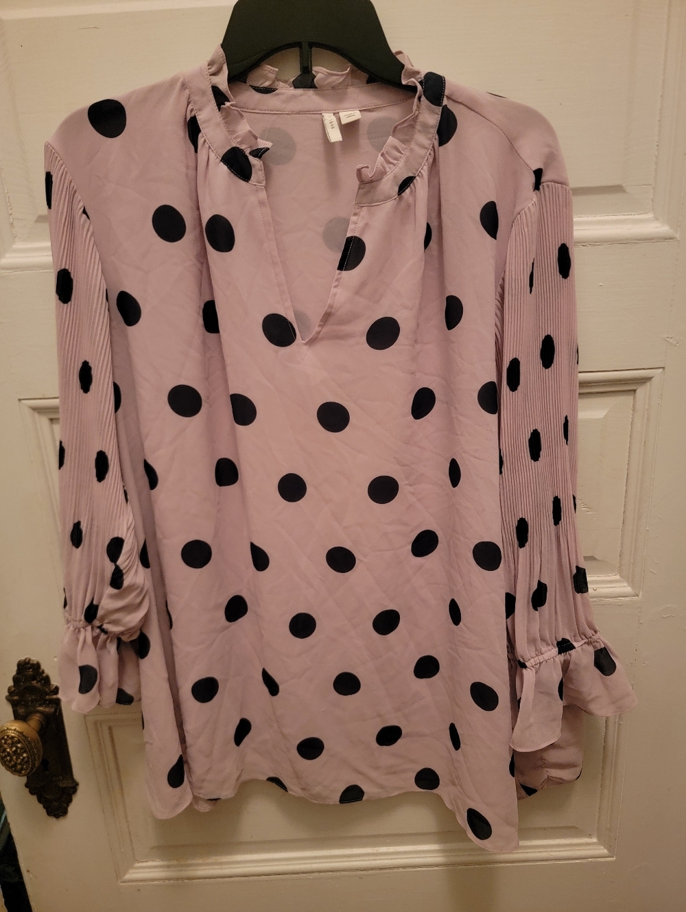 Women's Polka Dot Blouse with Black Dots